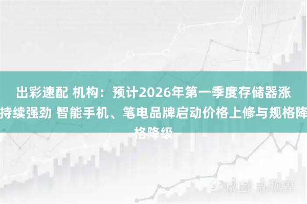 出彩速配 机构：预计2026年第一季度存储器涨势持续强劲 智能手机、笔电品牌启动价格上修与规格降级